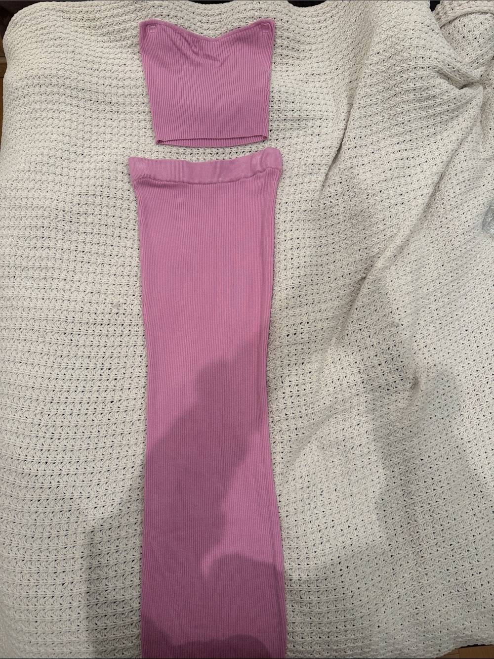 Women’s Ribbed Stretch Two piece set - Pink